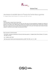 Jeunesse et société dans la France de l entre-deux-guerres - article ; n°1 ; vol.13, pg 35-44