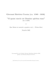 Partition complète (4 voix, continuo), O quam suavis est Domine spiritus tuus