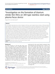 *Investigation on the formation of titanium nitride thin films on 304 type stainless steel using plasma focus device