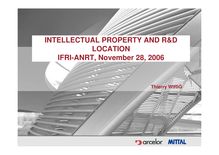 INTELLECTUAL PROPERTY AND R&D LOCATION IFRI-ANRT ...