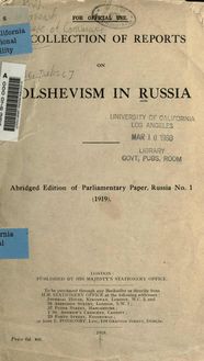 A collection of reports on bolshevism in Russia