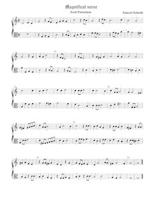 Partition 3rd verse (Fecit potentiam) − Score, Tabulatura Nova, Scheidt, Samuel