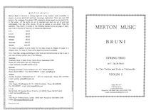 Partition parties complètes, 6 Trios pour 2 violons et viole de gambe, Op.36 par Antonio Bartolomeo Bruni