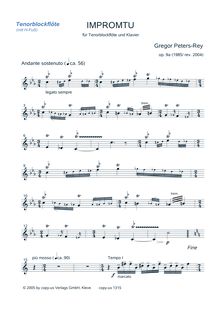 Partition ténor enregistrement , Impromptu, op. 9b, Peters-Rey, Gregor