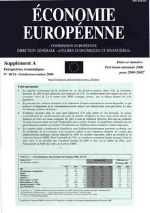 ECONOMIE EUROPEENNE SUPPLEMENT A - ECONOMIC TRENDS 11/00