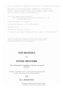 Nos Hommes et Notre Histoire par Rodolphe Lucien Desdunes
