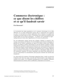 Commerce électronique : ce que disent les chiffres et ce qu il faudrait savoir - article ; n°1 ; vol.339, pg 147-170
