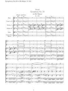Partition complète, Symphony No.24, B♭ major, Mozart, Wolfgang Amadeus par Wolfgang Amadeus Mozart