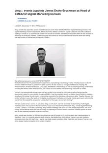dmg :: events appoints James Drake-Brockman as Head of EMEA for Digital Marketing Division