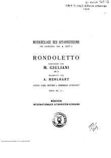 Score, Rondoletto, Op.4, Giuliani, Mauro