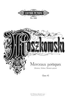 Partition complète, 3 Piano pièces, Op.42, Moszkowski, Moritz