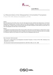 La Macaronésie et les Géographies Universelles Françaises - article ; n°1 ; vol.180, pg 667-684
