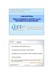 Lutte Anti-Virus Retour d'expérience Cert-IST sur les techniques ...
