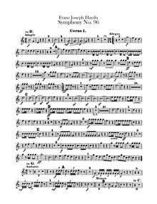 Partition cor 1, 2 (en D, G), Symphony No.96 en D major, “pour Miracle”