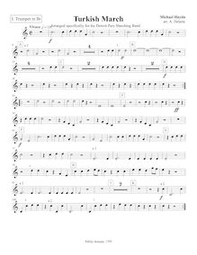 Partition trompette 1 (B♭), Marcia turchesca, Turkish March, C major par Michael Haydn