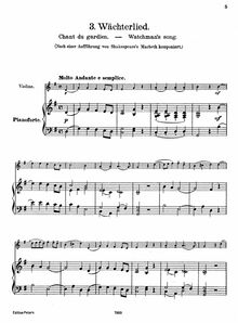 Partition , Vægtersang - partition de piano, lyrique pièces, Op.12