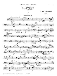 Partition violoncelle, corde quatuor, A major, Krzyżanowska, Halina