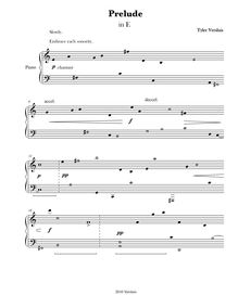 Partition No.1 en E, préludes pour Piano, Versluis, Tyler