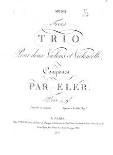 Partition violoncelle, Three Trios pour 2 violons et violoncelle