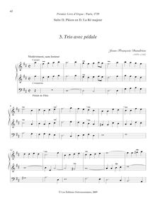 Partition , Trio avec pédale, Premier livre de Pièces d Orgue, Dandrieu, Jean-François
