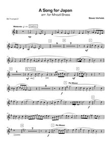 Partition trompette ou Flugelhorn 2 (B♭), A Song pour Japan, Verhelst, Steven