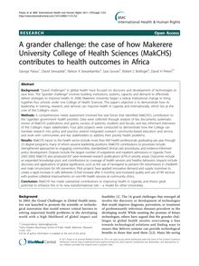 A grander challenge: the case of how Makerere University College of Health Sciences (MakCHS) contributes to health outcomes in Africa