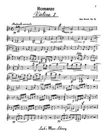 Partition violons I, II, Romanze pour viole de gambe et orchestre