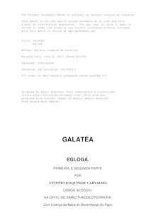 Galatéa - Egloga - Primeira e Segunda Parte