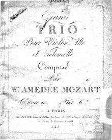 Partition violoncelle, Divertimento, Trio, E♭ major, Mozart, Wolfgang Amadeus par Wolfgang Amadeus Mozart