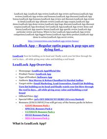 LeadLock App review- LeadLock App (MEGA) $21,400 bonus