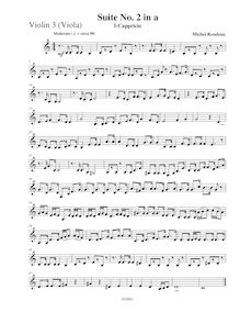 Partition violon 3 (pour viole de gambe),  No.2 en A minor, A minor