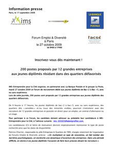 Forum Emploi & Diversite 27.10.09 IP