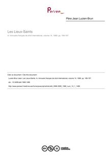 Les Lieux-Saints - article ; n°1 ; vol.14, pg 189-197