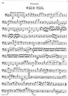 Partition de violoncelle, Piano Trio, Hob.XV:30, Klaviertrio Nr.8