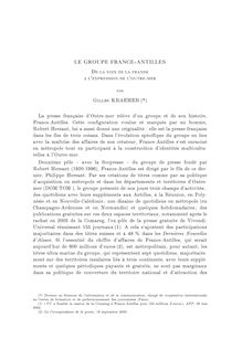 LE GROUPE FRANCE-ANTILLES Gilles KRAEMER (*) La presse française d ...