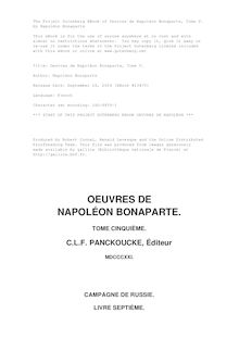 Oeuvres de Napoléon Bonaparte, Tome V. par Napoléon Bonaparte