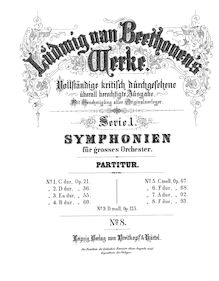 Partition complète, Symphony No.8, F major, Beethoven, Ludwig van