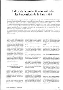 Indice de la production industrielle : les innovations de la base 1990 - Numéro 78 - août 1996