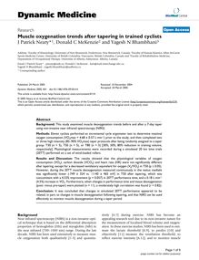 Muscle oxygenation trends after tapering in trained cyclists