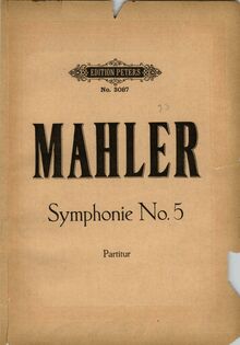 Partition Color covers, Symphony No.5, Mahler, Gustav