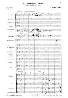 Partition complète, La princesse jaune, opéra-comique en un acte de Louis Gallet, Op.30