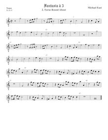 Partition ténor viole de gambe, octave aigu clef, Trios pour 3 violes de gambe par Michael East