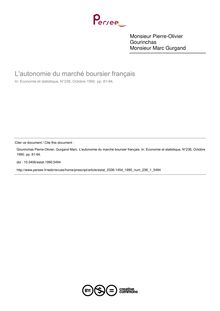 L autonomie du marché boursier français - article ; n°1 ; vol.236, pg 81-94