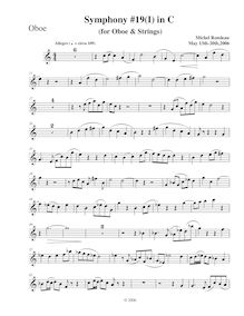 Partition hautbois, Symphony No.19, C major, Rondeau, Michel