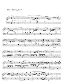 Partition complète, Piano Sonata No.17, B♭ major, Mozart, Wolfgang Amadeus par Wolfgang Amadeus Mozart