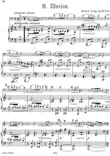 Partition , Illusion, lyrique pièces, Op.57, Grieg, Edvard
