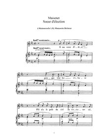 Partition complète (E♭ Major: haut voix et piano), Sœur d élection