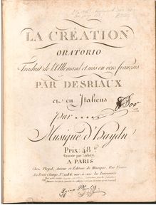 Partition , partie I, Die Schöpfung, Hob.XXI:2, The Creation, Haydn, Joseph