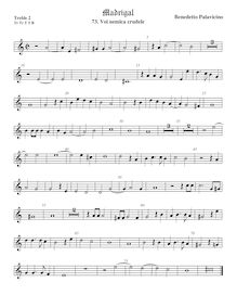 Partition viole de gambe aigue 2, Madrigali a 5 voci, Libro 7, Pallavicino, Benedetto par Benedetto Pallavicino