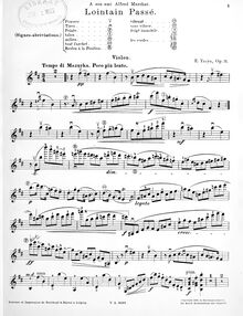 Partition de violon, Lointain passé, Mazurka No.3 in B minor